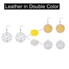 Cremo Stainless Steel Women's Earrings Leather Interchangeable Round Drop Earrings Dangle Jewelry 5