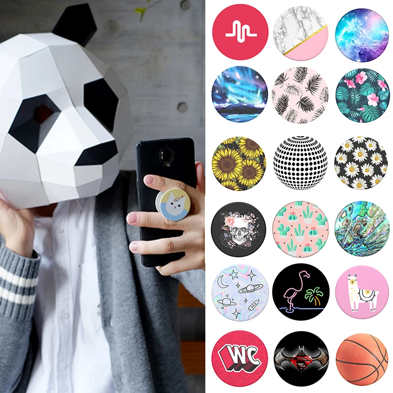 

PopSoket Musically Pattern попсокет Round Expanding Grip Pocket Socket Phone Holder Lazy Hand Finger Ring 16 color PopSocet