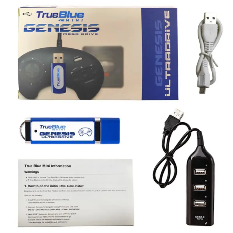 True Blue Mini-Ultradrive Pack sega мини-геймпад игровой usb-хаб для Mega Drive/Genesis2019 Новое поступление 2 игры