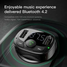 Transmissor de fm modulador bluetooth handsfree carro kit áudio mp3 player com 3.4a carro transmissor fm duplo usb carregador telefone
