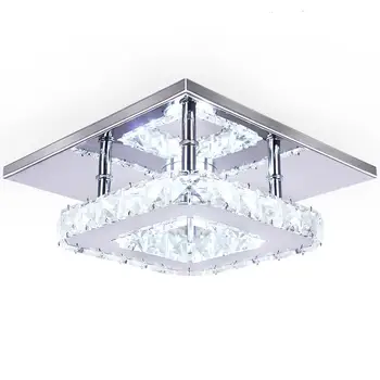 

Contemporary Led Light Bar Ceiling Chrome Crystal Square Shape In Ceiling Led Lights Fancy Ceiling Light Night Club Home Bedroom