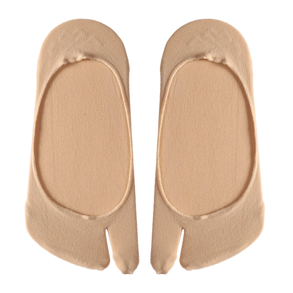 Summer Outdoor No Show Tabi Two Toe Socks Invisible Liner Boat Ankle Toe Socks for Women Ladies