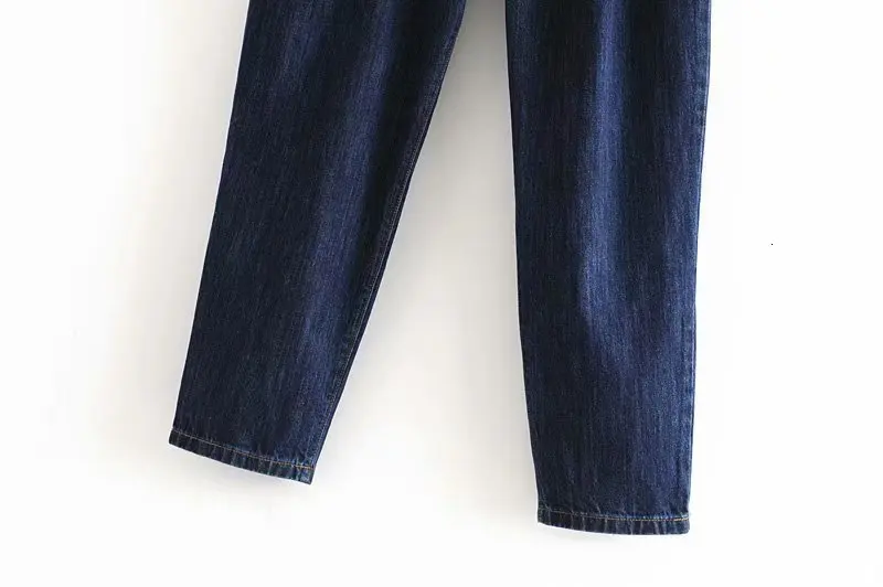 Синие джинсы с высокой талией и пуговицами, джинсовые штаны, Осень-зима, женские джинсы, Европейская мода, женские брюки