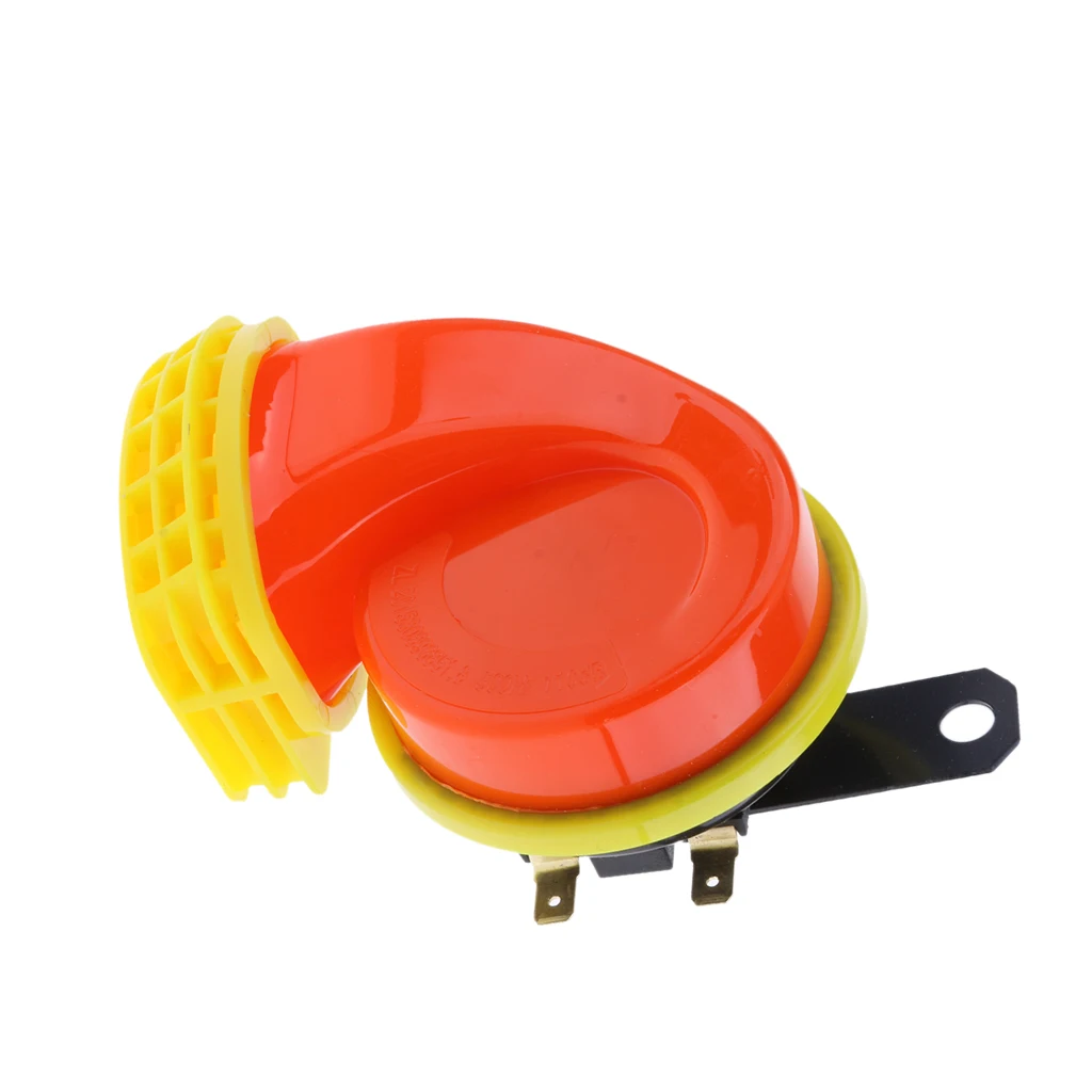 Car Motorcycle 130dB Loud Snail Air Horn Siren Waterproof 510hz 12V Orange