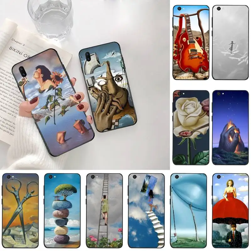 Salvador Dali художественный мягкий черный чехол для телефона Vivo Y91c Y17 Y51 Y67 Y55 Y93 Y81S Y19 V17