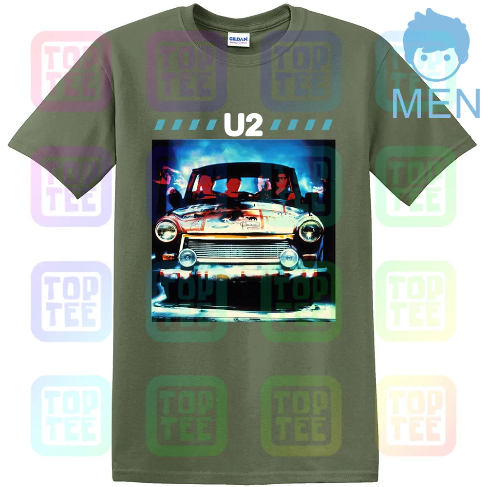 Мужская футболка с изображением машины U2, черная уличная одежда, размер S-3Xl - Цвет: MEN-ARMY GREEN