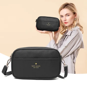 

European America popular design small black cross body bag women shoulder bags brown zipper square bag casual fashion luxury bag