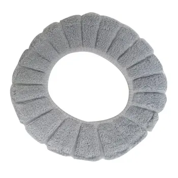 

Washable Comfortable Cloth O-Shaped Warm Toilet Seat Cover Mat Pad For Bathroom Home Bathroom Toilet Cushion Pads