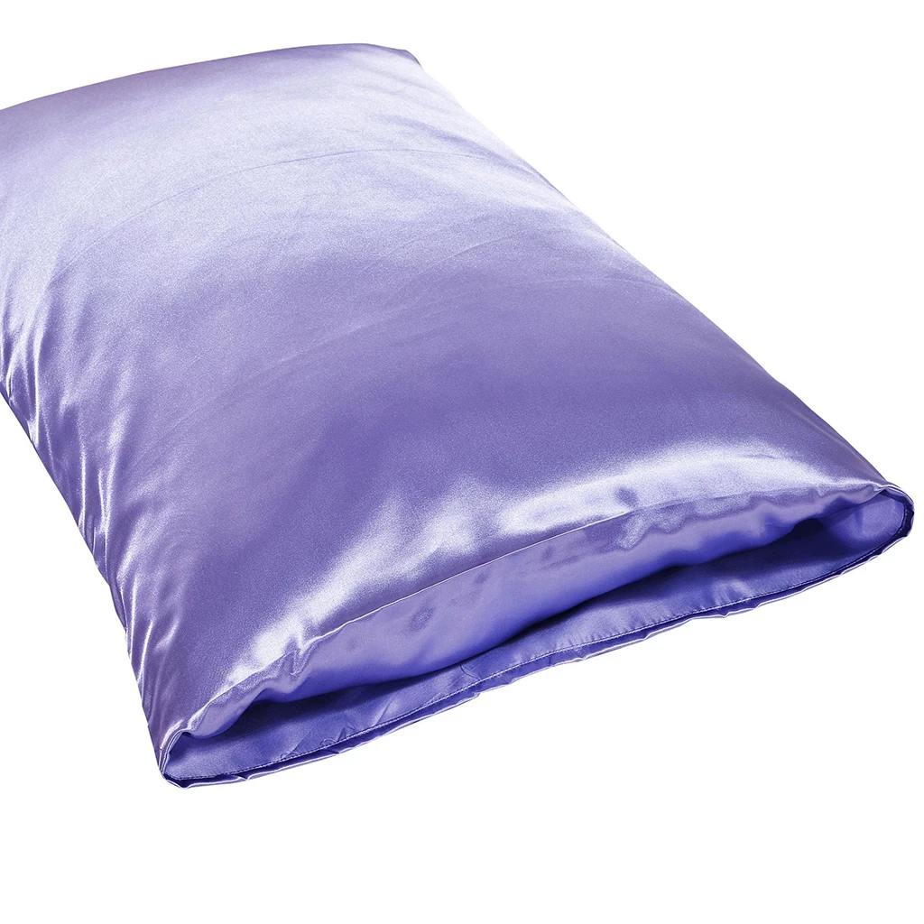 2 Pieces Solid Color Luxury Silky Bedding Pillowcases, Silk Pillows Case, US Size - Standard Twin/ Queen/ King