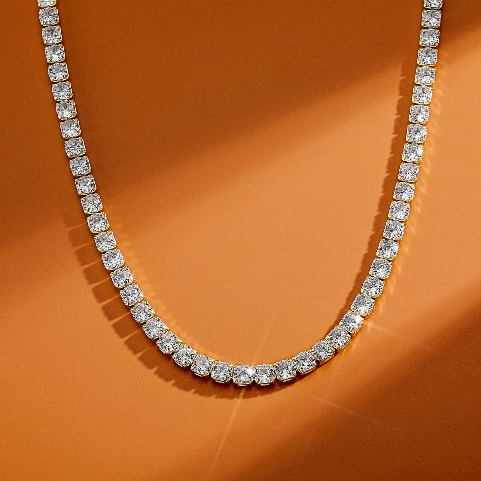 LINGXIA Новинка 2 5/3/4/5 мм цепь для тенниса модное ожерелье один ряд кубический
