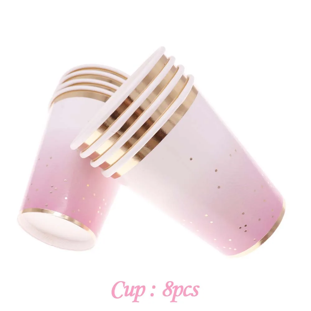 Cup8pcs 8 шт./партия Праздничная тарелка одноразовый Лед Крем лоток Детский День рождения Свадьба Рождество торт ручка маслостойкий бумажный лоток - Цвет: Cup8pcs