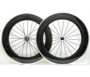 

700C Alloy brake surface Road carbon wheels 90mm depth 23mm width clincher high frame bicycle carbon wheelset 3K Glossy finish