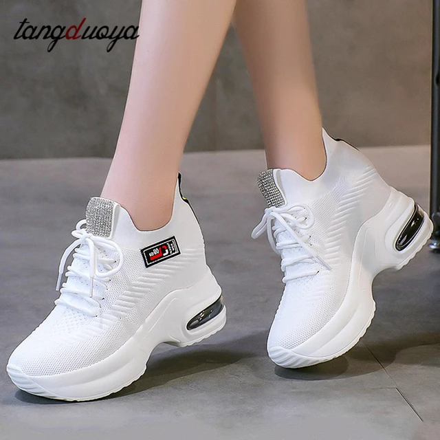 women chunky sneakers white shoes platform sneakers breathable