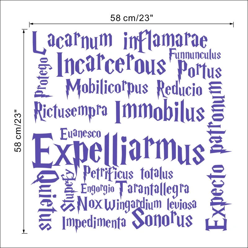 Гарри Поттер чары цитаты наклейки на стену для домашнего декора детская комната гостиная спальня аксессуары наклейки виниловые на стены художественный плакат