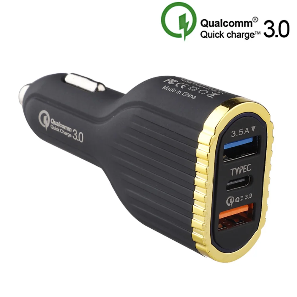 

3-port Type-C USB Car Charger 3.1A Quick Charging USB Charger Multi-Port Travel Power Adapter for Samsung Xiaomi Iphone