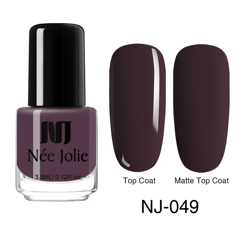 3.5ml NJ-049 Матовый лак для ногтей NEE JOLIE Effetc, черный чистый цвет, розовый лак для ногтей, масляной лак, лак для ногтей, лак для ногтей - Цвет: 3.5ml NJ-049