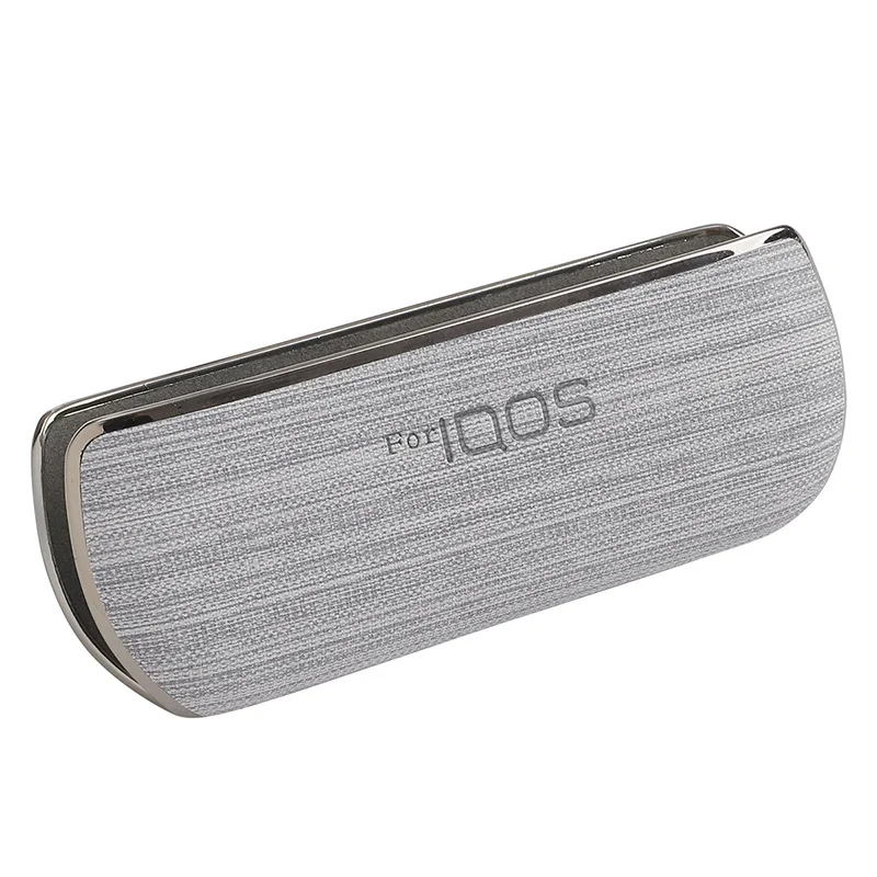 Grey Защитный тканевый кожаный чехол для IQOS 3,0 чехол для зарядки покрытие края против царапин сшитые вручную Чехлы аксессуары для электронных сигарет - Цвет: Grey