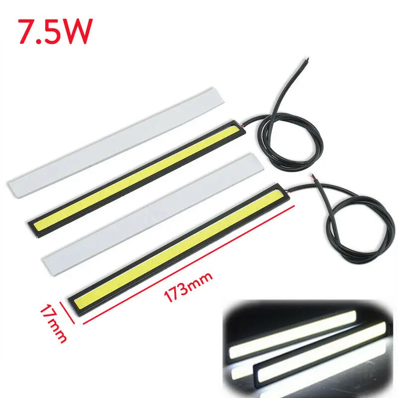 LED Strip Lamp 16MM 17MM COB LED Strip Lights DC 12V Ultra Thin Bright DRL Lamp Waterproof Car Side Light Blue White Red Green Yellow Fog Lamp