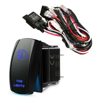 

12V Rocker Switch 5 pins Waterproof LED Work Light Illuminated With Relay