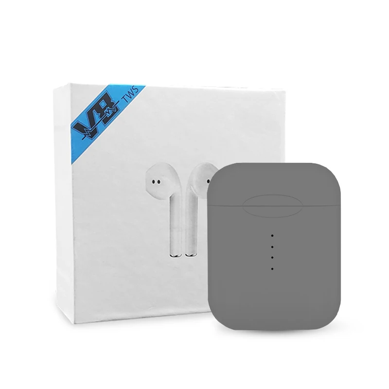 V8 TWS Bluetooth 5,0 беспроводные наушники сенсорные мини наушники с микрофоном для iPhone 6S X 7 8 samsung S6 S8 Xiaomi huawei LG - Цвет: Серый