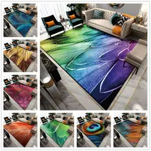 3D ковер с павлиньими перьями, Современные Геометрические ковры с животным принтом для гостиной, спальни, напольный коврик/ковер для дома