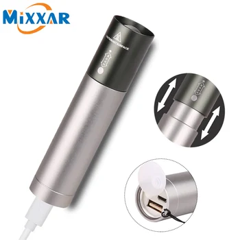 

zk20 T6 Portable USB LED flashlight torch 3 modes zoom Rechargeable Camping/Hiking Lamp torch Bike Light Built in Battery