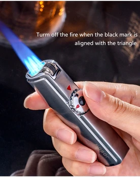 

brand compact wheel butane lighter gasoline spray gun turbine metal windproof GAS cigarette lighter fixed fire