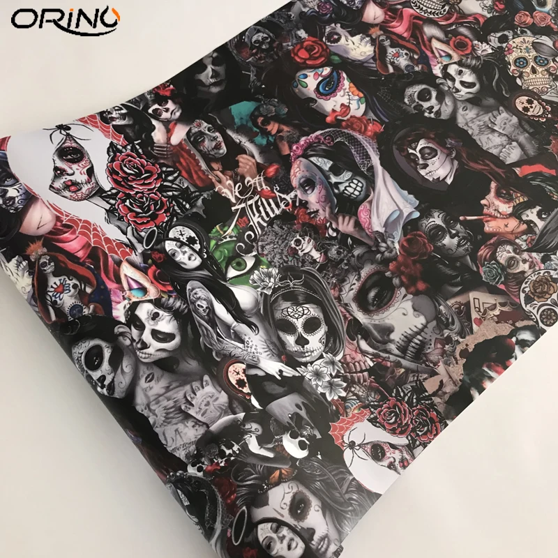 Sugar Skull Sticker Bomb Vinyl Wrap Film-2