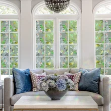 Стеклянная Наклейка С Рисунком Листьев, ПВХ, многоразмерная, перерабатываемая, съемная, защита конфиденциальности, защита от ультрафиолетовых лучей для окон, дверей, шкафов