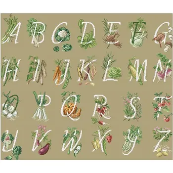 

Vegetable alphabet patterns Counted Cross Stitch 11CT 14CT DIY Chinese Cross Stitch Kits Embroidery Needlework Sets home decor