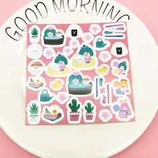 1 шт. Kawaii зеленые волосы девушки Сакура фрукты декоративные наклейки s Скрапбукинг наклейка ярлык дневник корейский канцелярский подарок - Цвет: 7