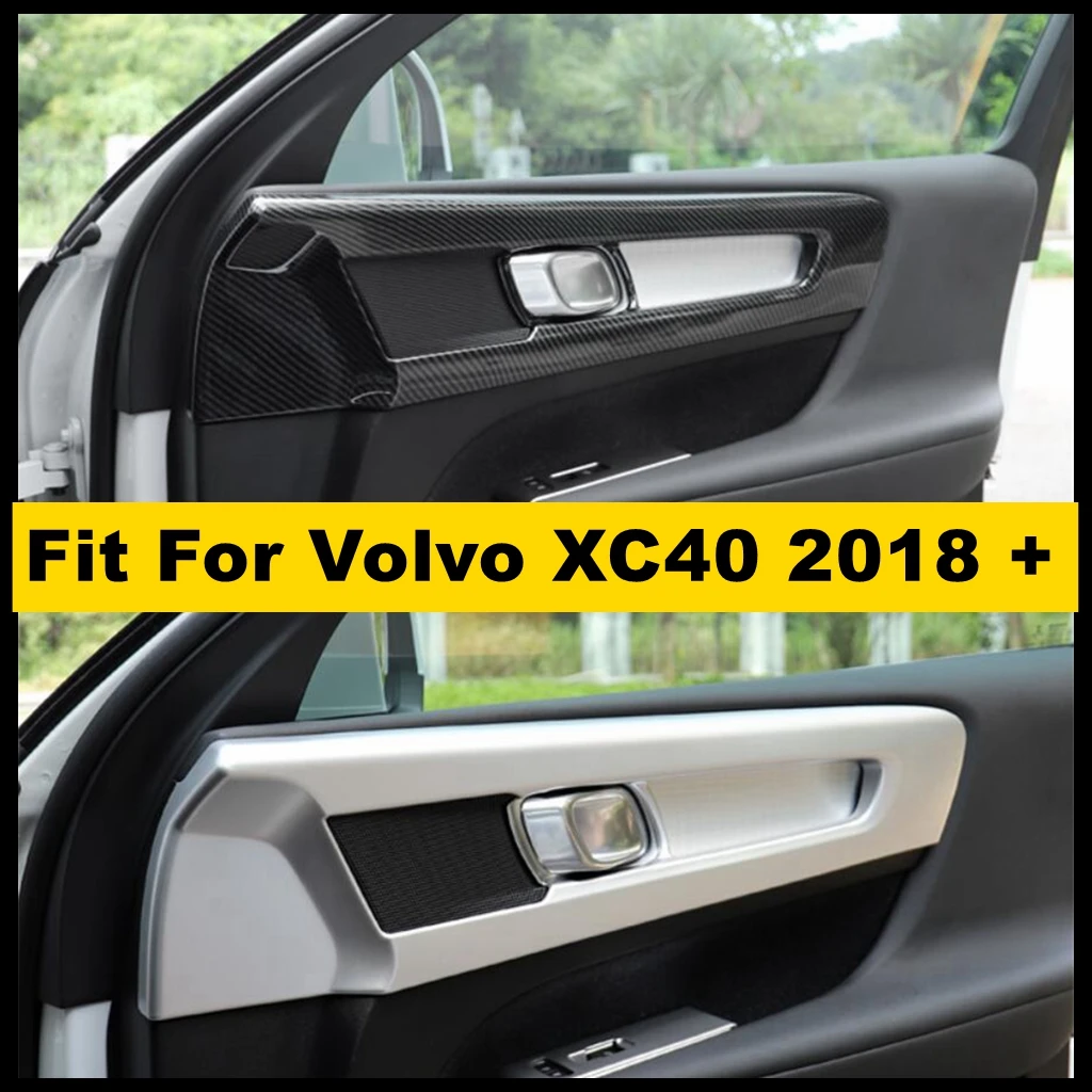 Carbon Fiber Look Interior Refit Inner Door Pull Doorknob Handle Bowl Protector Frame Cover Trim Fit For VOLVO XC40 2018 - 2021 |
