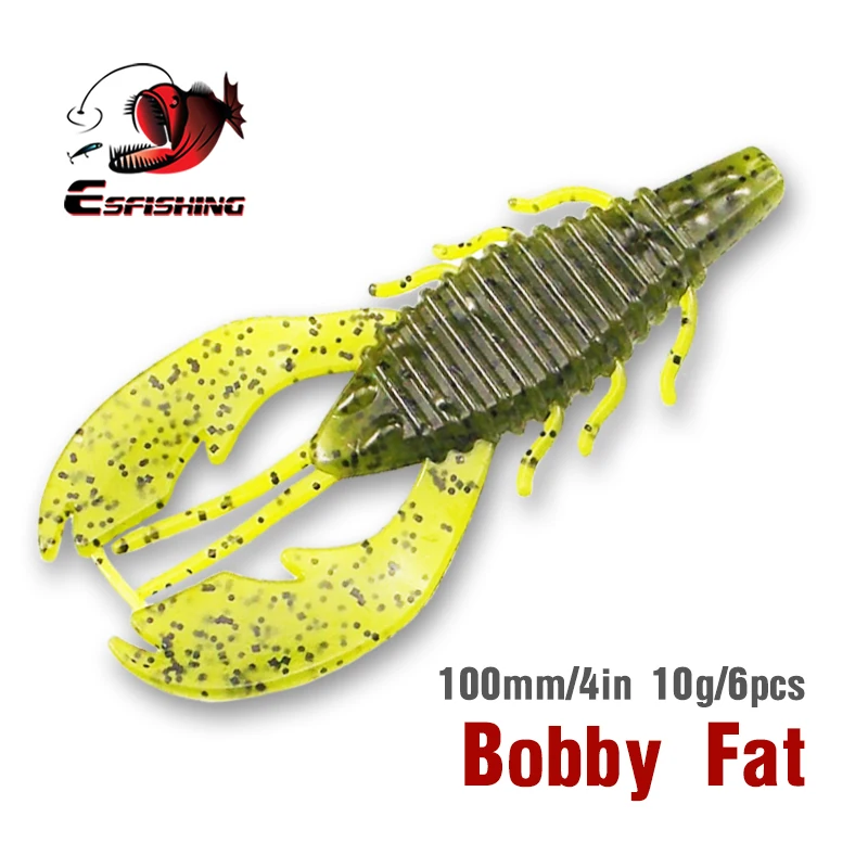 KESFISHING новые мягкие рыболовные приманки Бобби жирных Craw 4 &quot6 шт. Высотка каблука 10