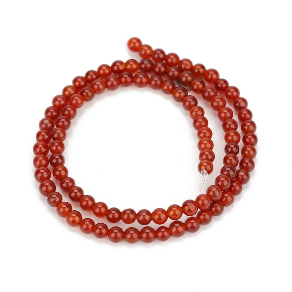 Red Beads Round Carnelian Natural Banded Agat Natural Stone Charm Beads For Jewelry Making DIY Bracelet Necklace 4 6 8 10 12 mm