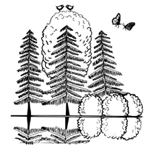 ZhuoAng Reflection Tree Clear Stamp/Seal for DIY Scrapbooking/Photo Album Decorative Card Making Clear Stamps / Seamless Stamp zhuoang reflection tree stamp for diy scrapbooking photo album decorative card making clear stamps supplies