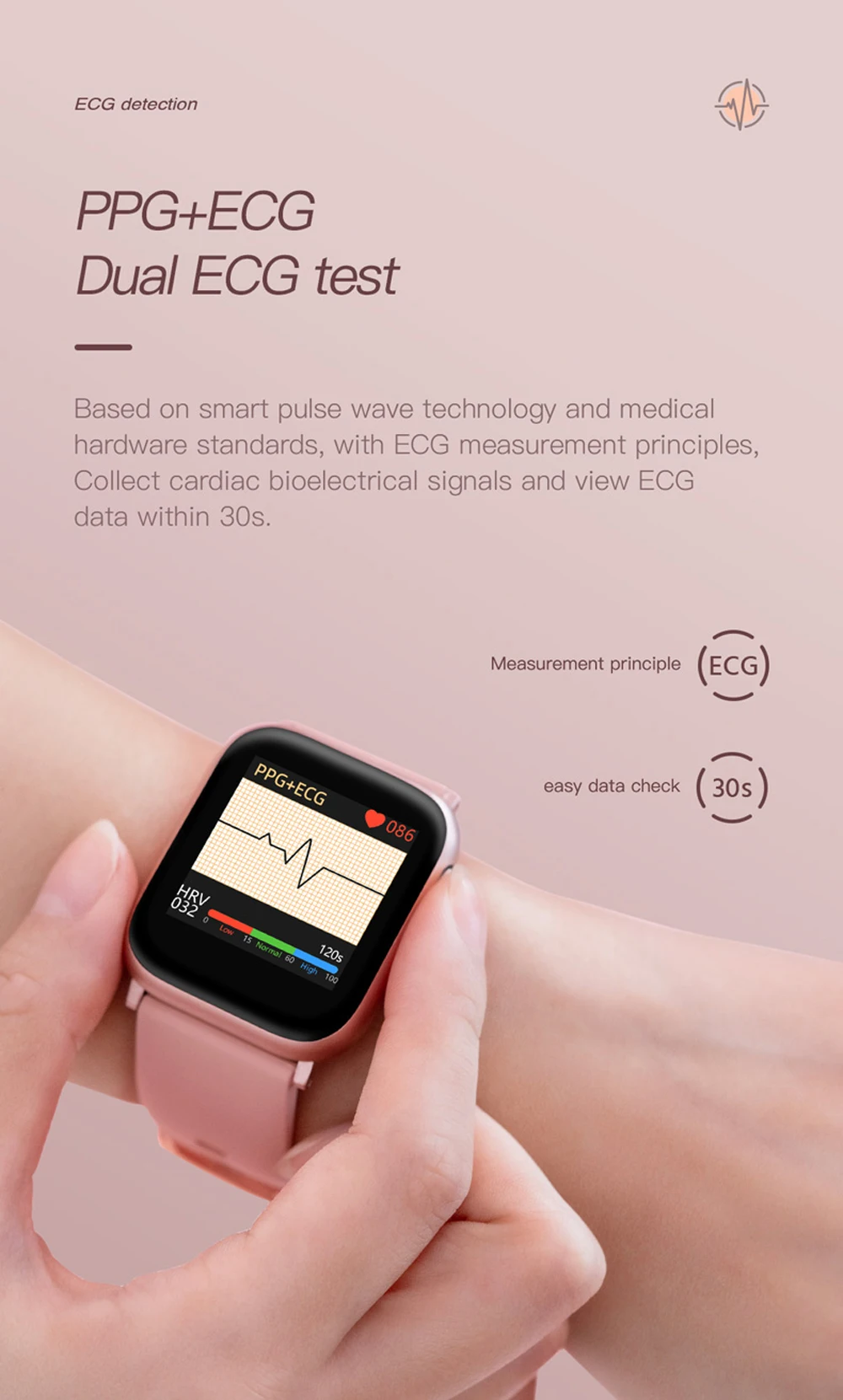 Homem com Eletrocardiograph Monitor de Pressão Arterial à Prova Toque Completo Relógio Inteligente Freqüência Cardíaca Dwaterproof Água Smartver Ecg Ppg 3 arterial à prova dwaterproof água smartwatch