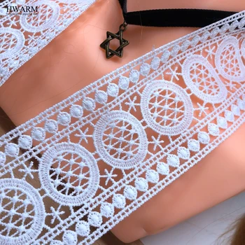 

5yards 6.5cm african lace fabric wedding decoration costura sewing high quality voile trim DIY underwear cloth Hat accessories