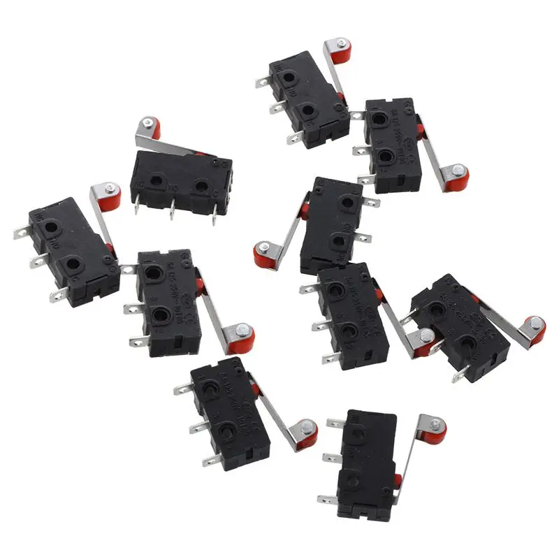 AC 250V 5A SPDT 1NO 1NC Мгновенный роликовый рычаг с петлей микро переключатели 3 контакта