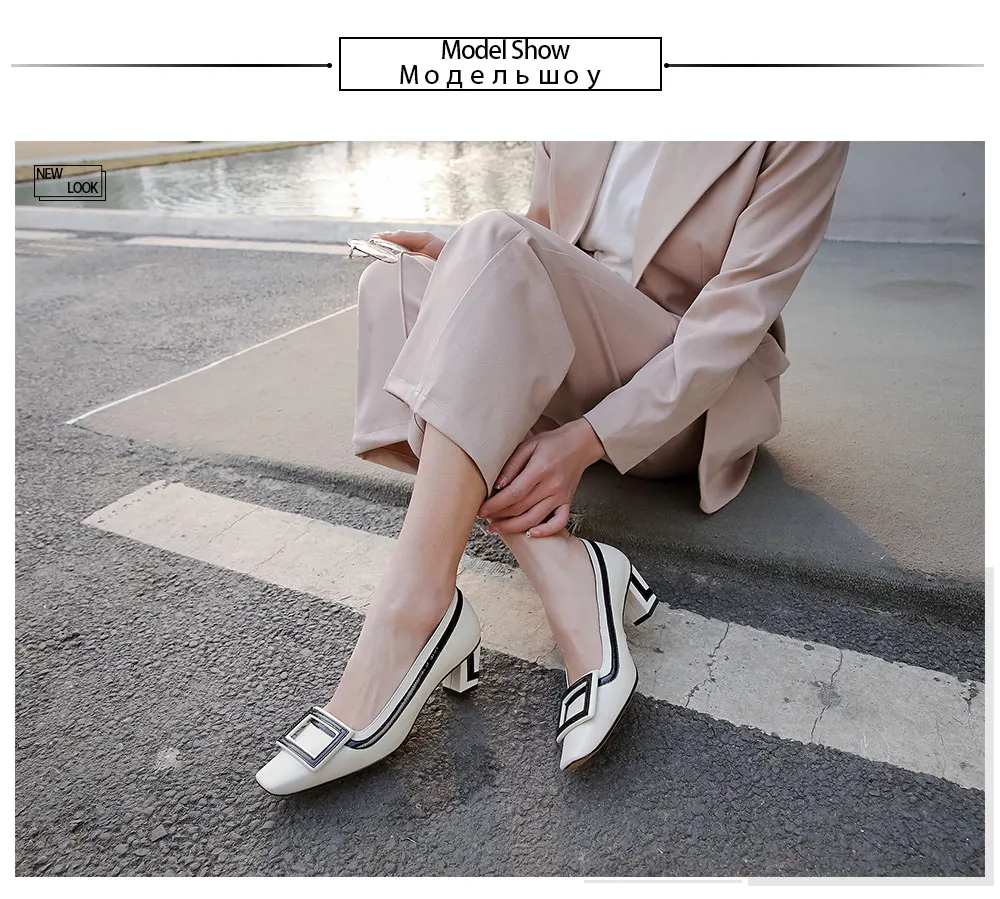 ROBESPIERE/вечерние модельные женские туфли-лодочки Модные Разноцветные туфли из натуральной кожи в полоску туфли-лодочки на среднем квадратном каблуке с квадратным носком A17