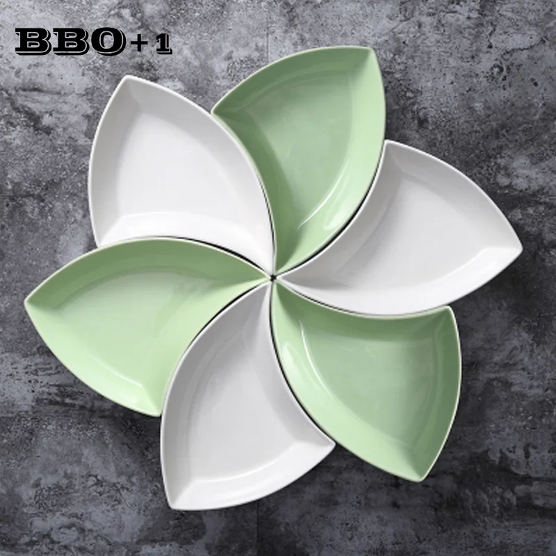 6pcs Creative Handcraft Ceramic Platter Dinnerware Serving Plates Dish Porcelain Home Fruit Snack Food Container Kitchen | Дом и сад