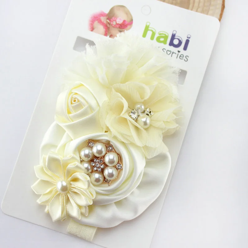 teething toys for babies Pearl Hair Bandage Band Headband Bow Turban For Children Newborn Kids Headwear Baby Girl Accessories Flower Chiffon Photo Props accessoriesbaby easter 