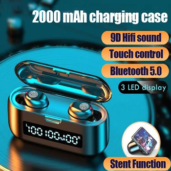 

Bluetooth Earphones with Microphone Touch Control Wireless Headphones HIFI Mini In-ear Earbuds Sport Running HD Call