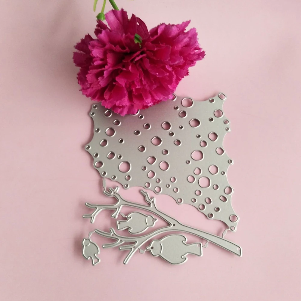Chegada nova neve aves ramo de corte metal dados 3d diy Скрапбукинг carbono afiada artesanato morrer cartыes convite