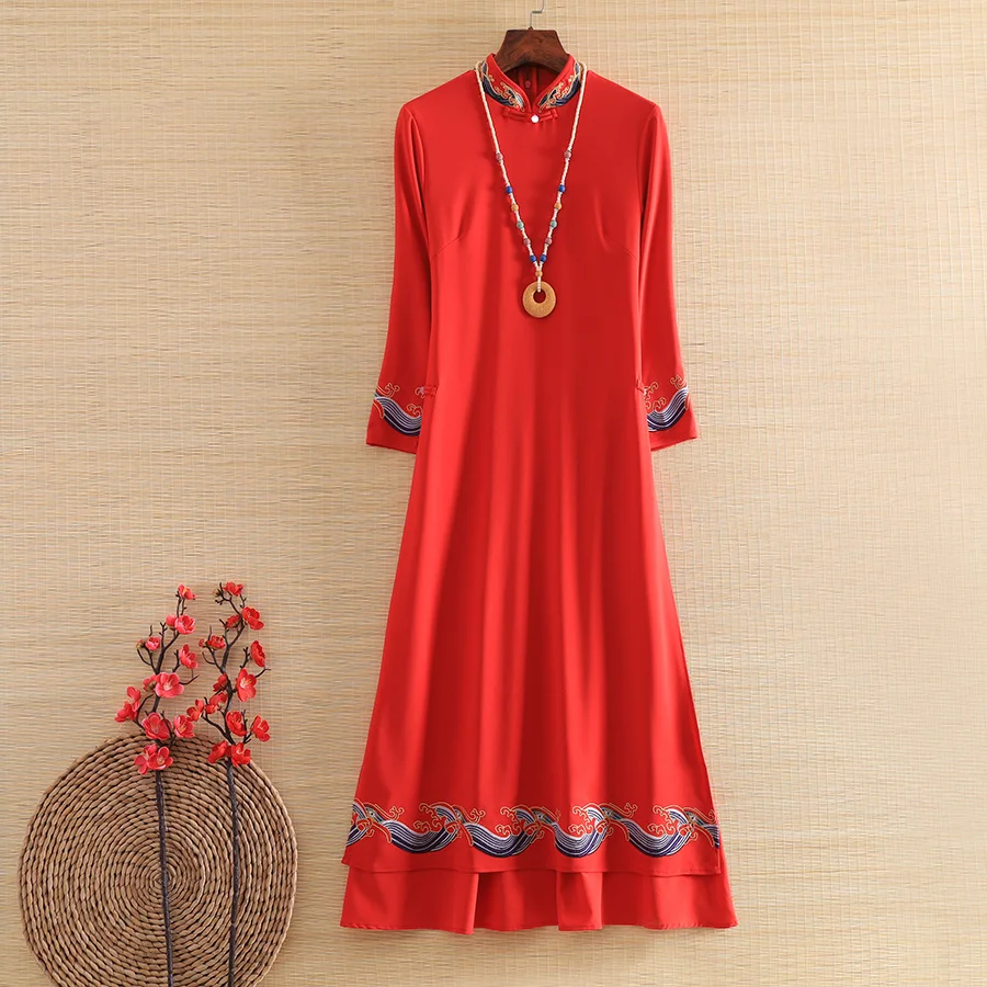 Традиционная вьетнамская одежда aodai vietmam одежда цветочный Азиатский китайский стиль cheongsam для женщин ao dai qipao платье