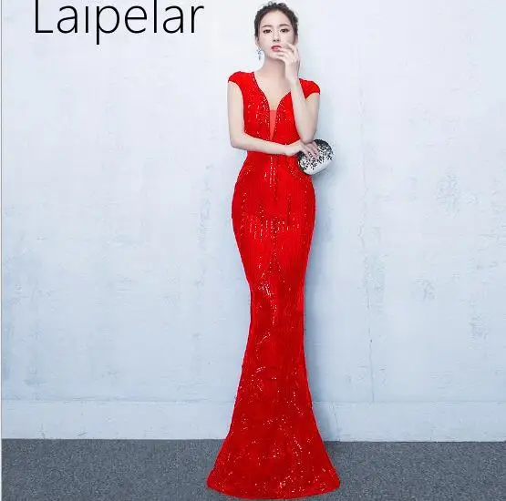 Laipelar, новинка, расшитое блестками, сексуальное длинное платье с v-образным вырезом, знаменитостей, элегантное Ngiht Клубное облегающее винтажное женское модное вечернее платье