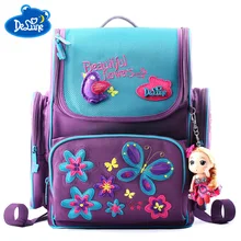 Delune бренд 1-5 класс Дети Мальчики ортопедический Водонепроницаемый Школьный рюкзак сумка-сетчел для книг основной ребенок девочки рюкзак 3D Животные школьные сумки
