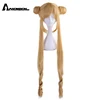 Anogol Brand New Sailor Moon Tsukino Usagi Long Curly Blonde Double Ponytail Synthetic Cosplay Wig For Girl's Costume Party ► Photo 2/5