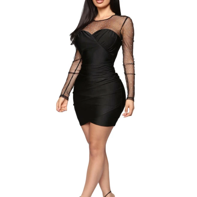 Buy SVT ADA COLLECTIONS Cotton Lycra Black with NET Sleeves Very Elegant ONE  Piece Dress (013202L_Black_Large) at Amazon.in