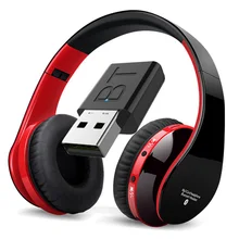 Headphones Bluetooth Wireless with Adapter Music Headset SD Card FM Support Bass Stereo PC Gaming Headphone with Microphone