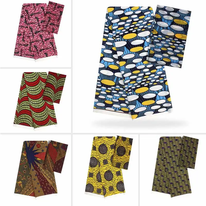 Имитированные шелковые восковые материалы нигерийские шелковые шифоновые ткани африканская ткань Анкара воск высокого качества принты ткани GBY03